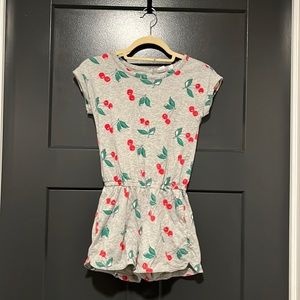 Gap Girls Gray Cherry Print Romper